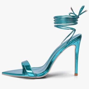 Blue Metallic Stiletto Heels
